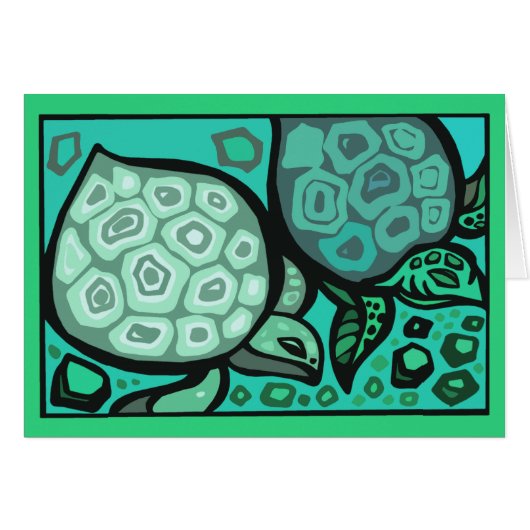 Aqua Turtles Cards (Front Horizontal)