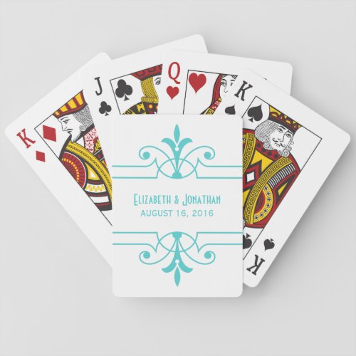 Aqua v2 Fancy Ornamental Playing Cards