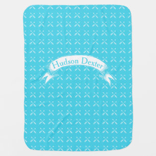 Aqua Vintage Chalkboard Arrows Lil' Man Stroller Blanket