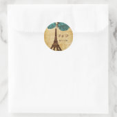 aqua vintage eiffel tower Paris envelopes seals (Bag)