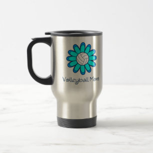 Aqua Volleyball Mom Travel Mug