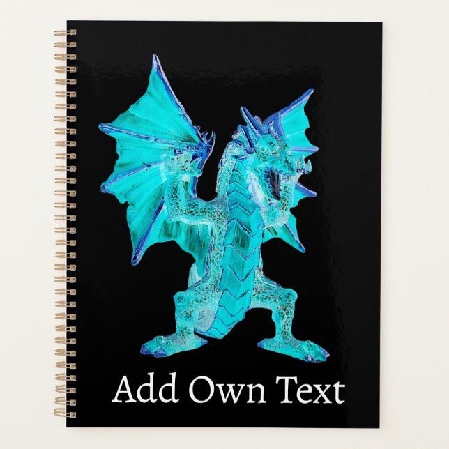 Aqua Water Dragon Fantasy Planner Mythical Ocean  (Front)