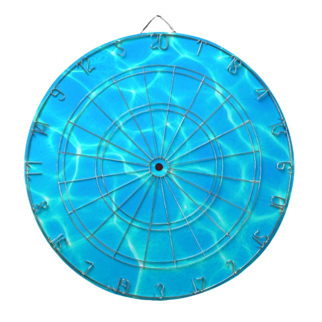 Aqua Water Pattern With Reflection Waves Dart Board (Front)