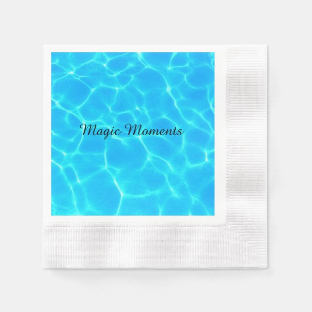 Aqua Water Pattern With Reflection Waves Napkins (Front)