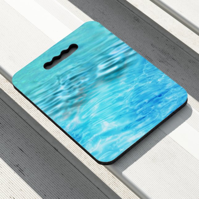 Aqua water ripples swimming pool blue seat cushion (In Situ)