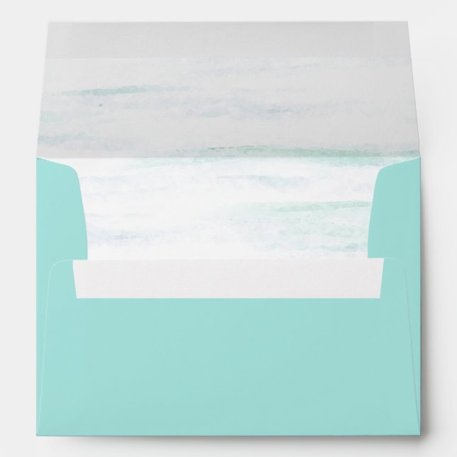 Aqua Watercolor Envelope (Back (Bottom))