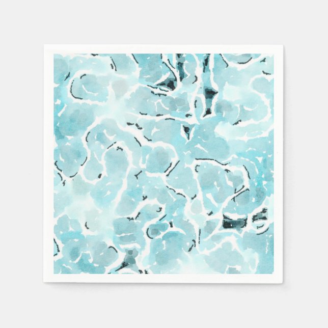 Aqua Watercolor  Napkins (Front)