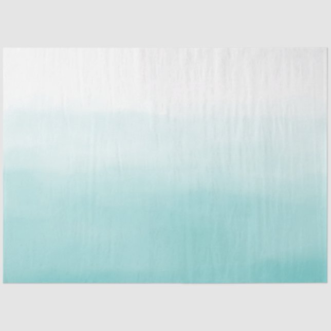 Aqua Watercolor Ombre Tissue Paper (Front)