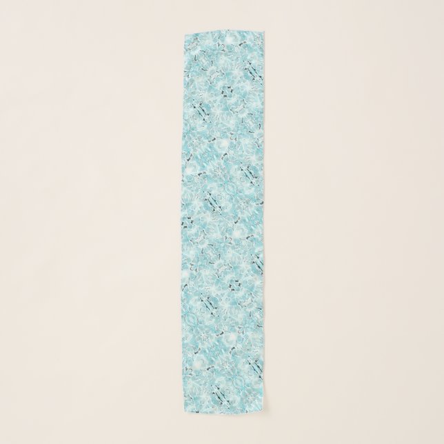 Aqua watercolor scarf (Front)