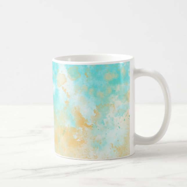 Aqua Watercolor Splash & Splatter Mug (Right)