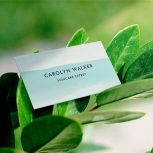 Aqua Watercolor Wash - Modern Minimalist Business Card