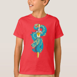 Aqua Wave blue Dragon Sword T-Shirt