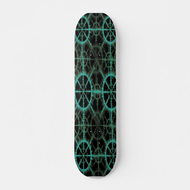 aqua web skateboard deck (Front)
