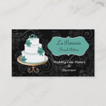 aqua Wedding Cake makers business Cards