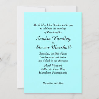Aqua Wedding Invitation