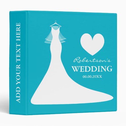 Aqua wedding planner binder keepsake photo album