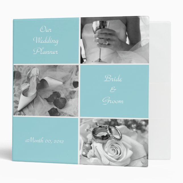 Aqua Wedding Planning Binder (Front/Inside)