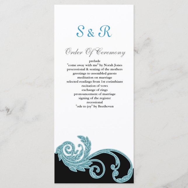 aqua Wedding program (Front)