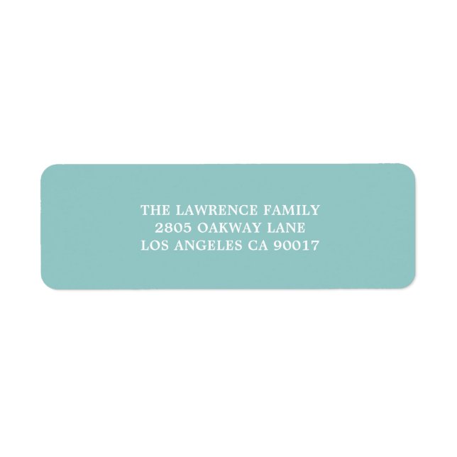 Aqua White Address Label (Front)