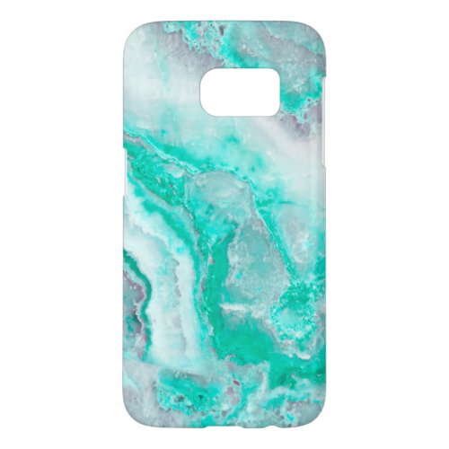 Aqua White Gemstone Agate Mineral Quartz Samsung Galaxy S7 Case