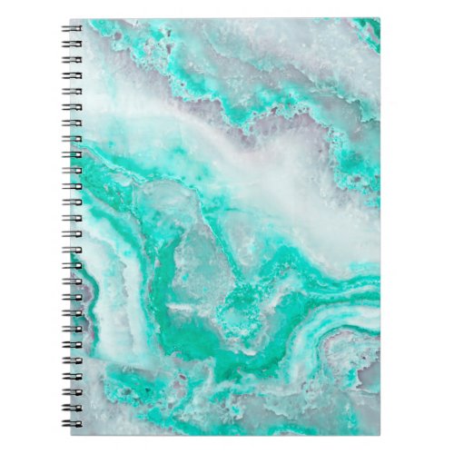 Aqua White Gemstone Agate Mineral Quartz Notebook