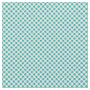 Aqua White Gingham Fabric