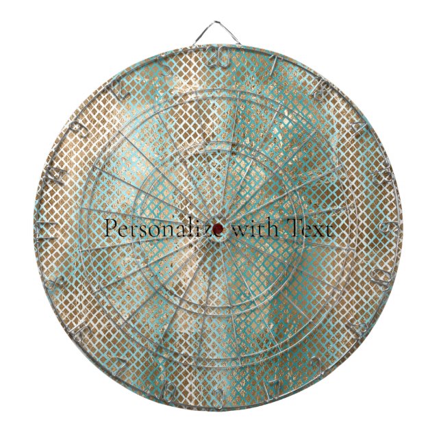 Aqua White Gold Snake Print Dart Board (Front)