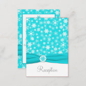 Aqua, White, Gray Snowflakes Enclosure Card (Front/Back)