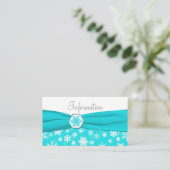Aqua, White, Gray Snowflakes Information card (Standing Front)
