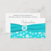 Aqua, White, Gray Snowflakes Information card (Front/Back)