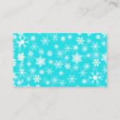 Aqua, White, Gray Snowflakes Place Cards (Back)