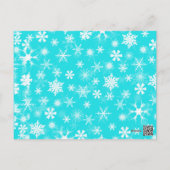 Aqua, White, Gray Snowflakes Table Number Card (Back)