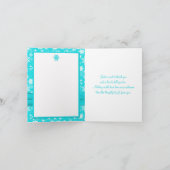 Aqua, White, Gray Snowflakes Thank You Note Card (Inside)
