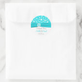 Aqua, White, Gray Snowflakes Wedding Sticker (Bag)