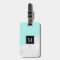 Aqua | White Marble Monogram Luggage Tag