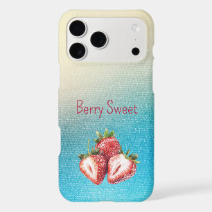 Aqua White Ombre Berry Sweet Strawberries iPhone 17 Pro Max Case