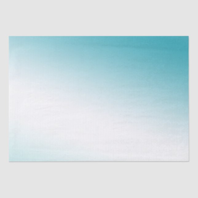 Aqua White Ombre  Tissue Paper (Front)