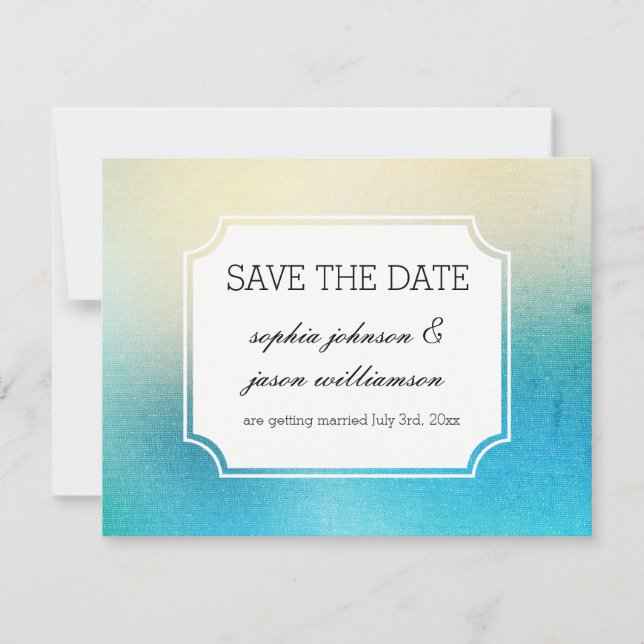 Aqua White save the date (Front)