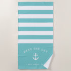 Aqua & White Stripe Boat Name