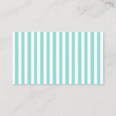 Aqua, White Stripes with Gold Scrolls Placecard (Back)