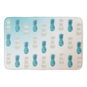 Aqua WhiteTropical Glam Pineapples Bath Mat