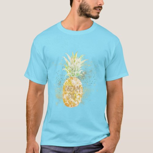Aqua Yellow Pineapple Gold Dream      T_Shirt