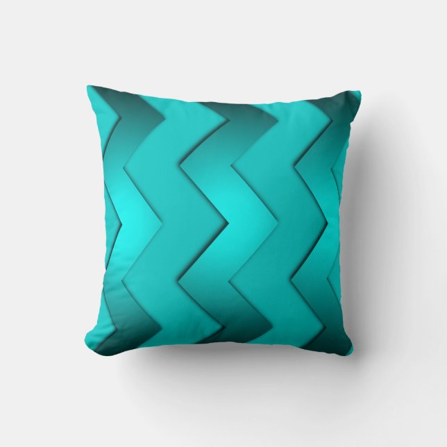 Aqua Zig Zag Design Pillows (Front)