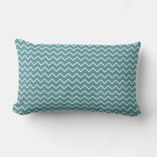Aqua Zig Zag/ Polka Dot Reversible Lumbar Pillow