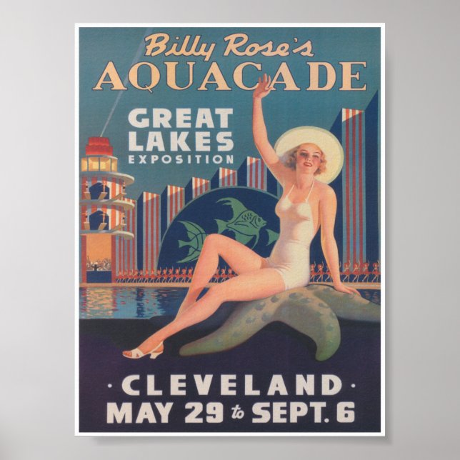Aquacade, Great Lakes, Vintage Advertisement Poster (Front)