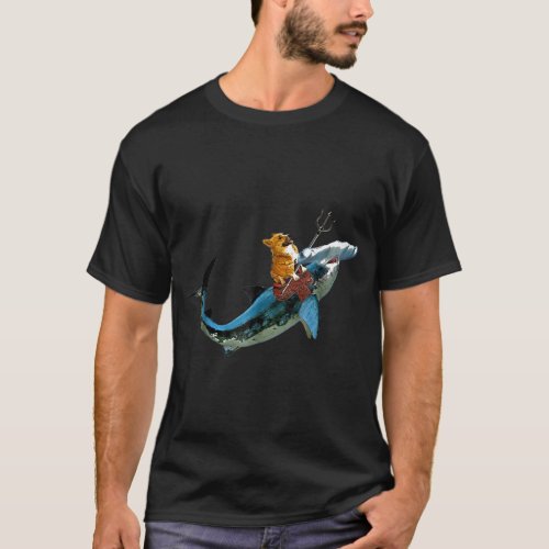 Aquadog The Corgi Rides Hammerhead Shark Of Radnes T_Shirt