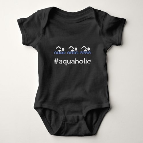 Aquaholic funny swimming sporty baby bodysuit
