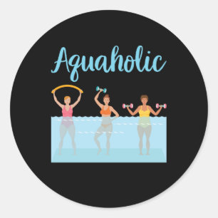 Aquaholic Water Aerobics Classic Round Sticker