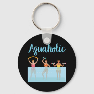 Aquaholic Water Aerobics Keychain