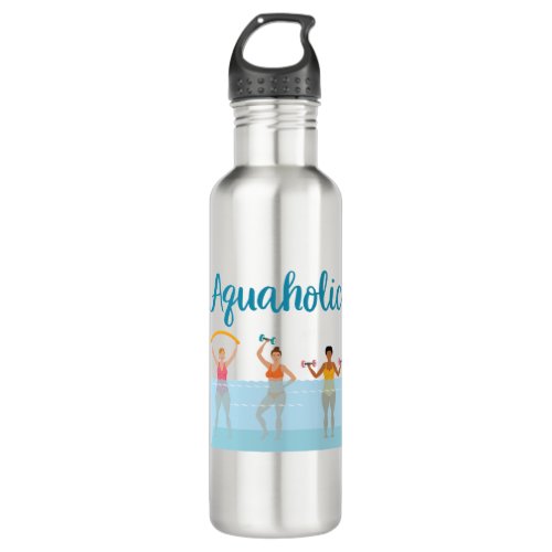 Aquaholic Water Aerobics Waterobics Women Stainless Steel Water Bottle